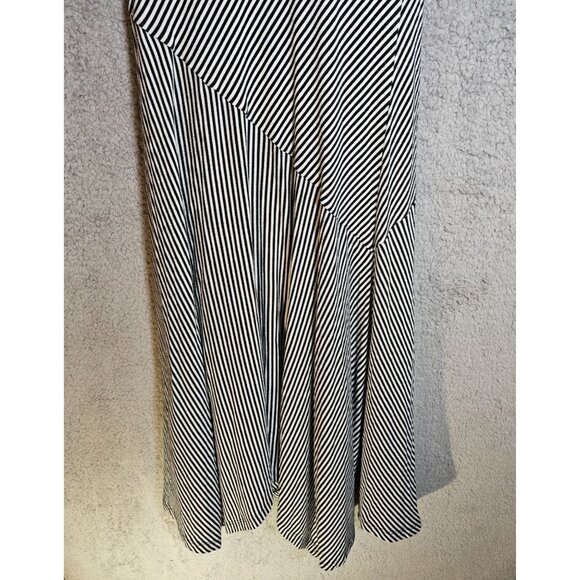 Black & White Striped Asymmetrical Hem Short-Sleeve Dress By Philosophy Size XS - Picture 3 of 11